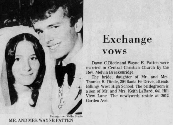 Dawn C Diede m Wanye E. Patten 1974